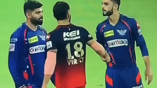 மீண்டும் நேருக்கு நேர் நின்ற விராட் கோலி மற்றும் நவீன் உல் ஹக். அப்படி என்ன நடந்தது அங்கே?